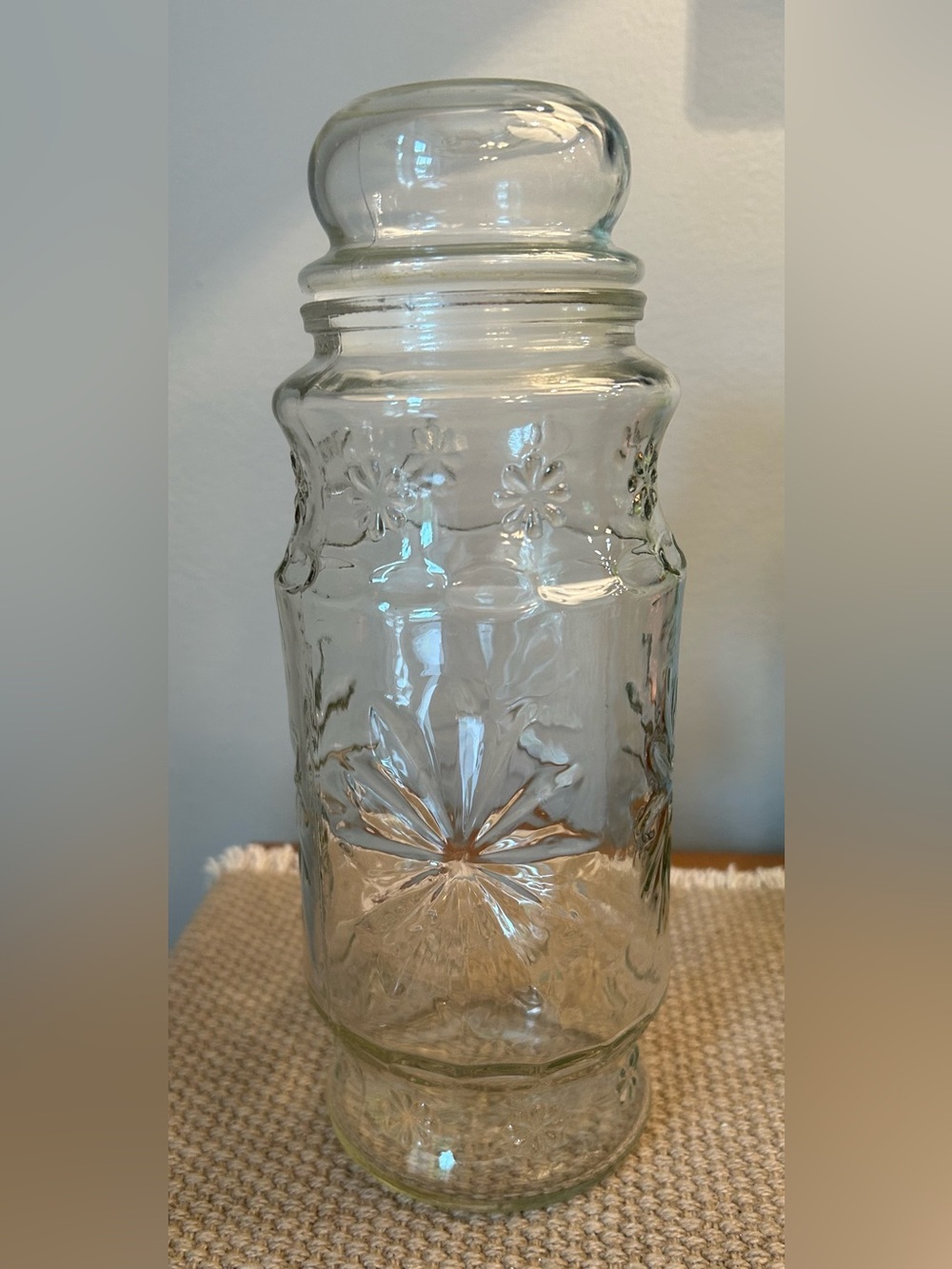 Vintage Planters Mr. Peanut Anchor Hocking Glass Jar With Lid 1980